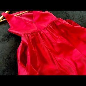 Fancy Red Satin Evening Gown It Has Pockets !! 😁